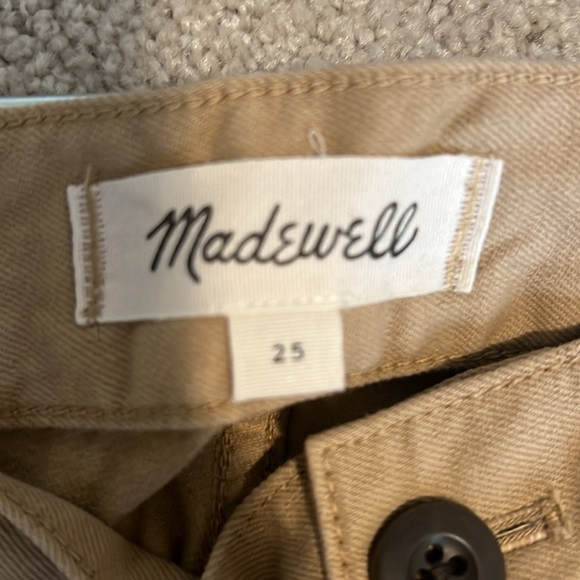Madewell Barrel Embroidered Khaki cropped Pants - Picture 4 of 4